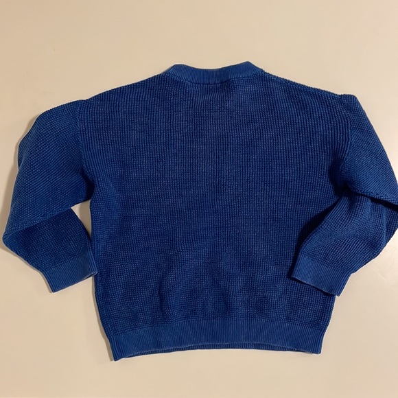 Zara Blue Acid Wash Knit Waffle Sweater - 3-4T - Picture 3 of 4